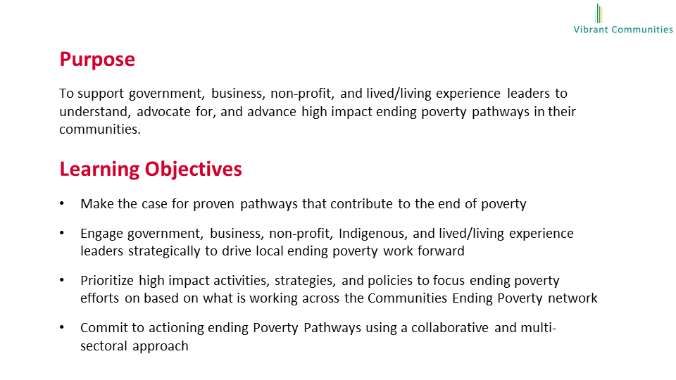 Ending Poverty Course learning objectives slide